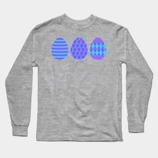 Eggspert Easter Eggs - Decorated Eggs in Purple and Blue Long Sleeve T-Shirt